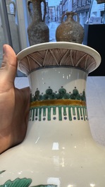A Chinese famille verte 'Court Ladies' vase, 19th C.