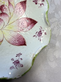 A rare pair of Chinese famille rose 'Lotus' plates, Qianlong