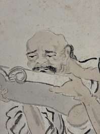 Su Liupeng 蘇六朋 (1791&ndash;1862): 'Sage Reading the Book of Changes', ink and colour on paper, 19th C.