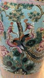 A Chinese famille rose Peranakan-style 'Phoenix' vase, 19th C.