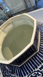 A large Japanese Arita blue and white vase and cover, Edo, late 17th C.