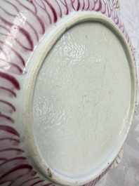 A rare pair of Chinese famille rose 'Lotus' plates, Qianlong