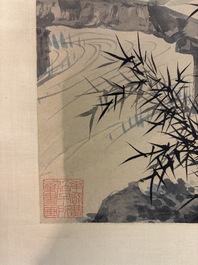 Bao Dong 包棟 (19th C.): 'Sage among Bamboo', ink and colour on paper, Daoguang/Tongzhi
