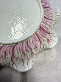 A rare pair of Chinese famille rose 'Lotus' plates, Qianlong
