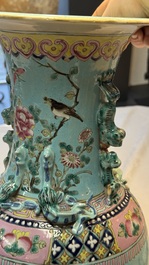 A Chinese famille rose Peranakan-style 'Phoenix' vase, 19th C.