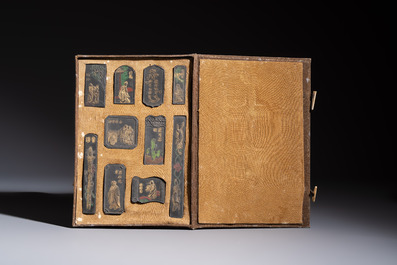 Four sets of Chinese ink cakes in their original boxes, Hu Kaiwen 胡開文 marks, 20th C.