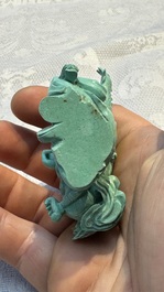 A complete set of 12 Chinese carved turquoise 'Children at Play with the Zodiac Animals' figures on wooden stands, Republic