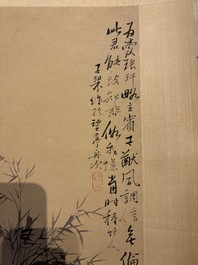 Bao Dong 包棟 (19th C.): 'Sage among Bamboo', ink and colour on paper, Daoguang/Tongzhi