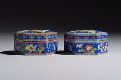 A group of eleven Chinese decorative objects, including bronze, cloisonn&eacute;, wood, and silk, 20th C.