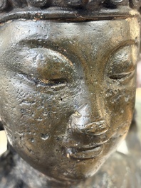 A Chinese bronze model of Weituo, Ming