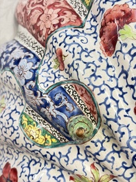 A Chinese Canton enamel shell-shaped basin with floral design, Yongzheng/Qianlong