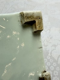 A square Chinese famille rose brush pot with floral design, Yongzheng/Qianlong