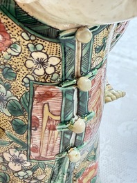 A pair of Chinese verte biscuit 'Piggyback Boys' groups, Kangxi