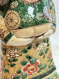A pair of Chinese verte biscuit 'Piggyback Boys' groups, Kangxi