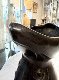 An unusual Chinese zoomorphic 'Mythical Beast' bronze vase, Kangxi
