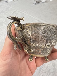 An Ottoman parcel-gilt silver cup and saucer, Turkey, first quarter 20th C.