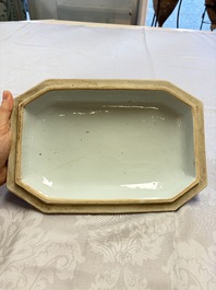 A Chinese blue and white 'Buddhist Lion' tureen and cover, Qianlong