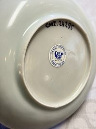 A pair of Chinese blue and white 'Ca Mau' shipwreck cups and saucers, Yongzheng