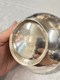 A fine Vietnamese silver saucer and handled bowl, Lei 雷 mark, 19th C.