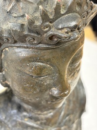 A Chinese bronze model of Weituo, Ming