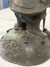 A Chinese bronze model of Weituo, Ming