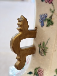 A pair of Chinese famille rose 'Wu Shuang Pu' vases, 19th C.