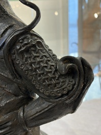 A Chinese bronze model of Weituo, Ming