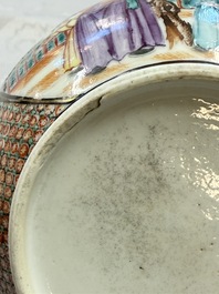 A Chinese Canton famille rose 'Mandarin Subject' teapot, Qianlong