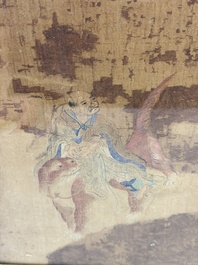 Chinese school: four paintings with Buddhist narratives, ink and colour on silk, Qing