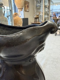 An unusual Chinese zoomorphic 'Mythical Beast' bronze vase, Kangxi