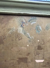 Chinese school: four paintings with Buddhist narratives, ink and colour on silk, Qing