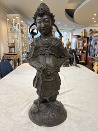 A Chinese bronze model of Weituo, Ming