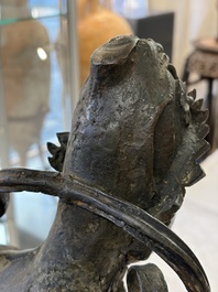 A Chinese bronze model of Weituo, Ming