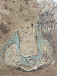 Chinese school: four paintings with Buddhist narratives, ink and colour on silk, Qing