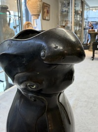 An unusual Chinese zoomorphic 'Mythical Beast' bronze vase, Kangxi