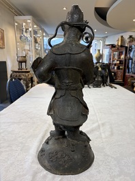 A Chinese bronze model of Weituo, Ming