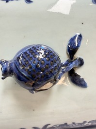 A Chinese blue and white 'Buddhist Lion' tureen and cover, Qianlong