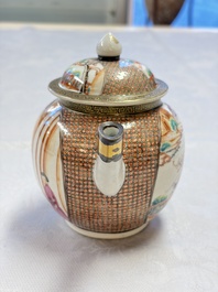 A Chinese Canton famille rose 'Mandarin Subject' teapot, Qianlong