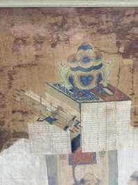 Chinese school: four paintings with Buddhist narratives, ink and colour on silk, Qing