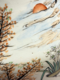 Two Chinese famille rose 'Dai Yu Zang Hua 黛玉葬花' and 'Immortals' vases, signed Lu Xuan 膂軒, one dated 1901, 19/20th C.