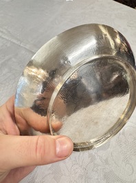 A fine Vietnamese silver saucer and handled bowl, Lei 雷 mark, 19th C.