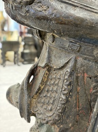 A Chinese bronze model of Weituo, Ming