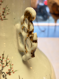 Two Chinese famille rose 'Dai Yu Zang Hua 黛玉葬花' and 'Immortals' vases, signed Lu Xuan 膂軒, one dated 1901, 19/20th C.