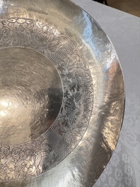 A fine Vietnamese silver saucer and handled bowl, Lei 雷 mark, 19th C.