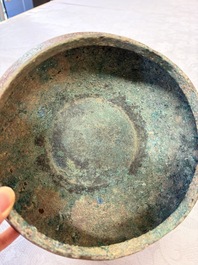A Chinese archaic bronze serving vessel and cover, Eastern Zhou/Spring and Autumn