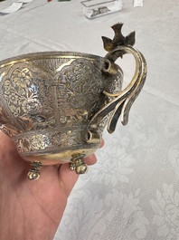An Ottoman parcel-gilt silver cup and saucer, Turkey, first quarter 20th C.