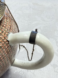 A Chinese Canton famille rose 'Mandarin Subject' teapot, Qianlong