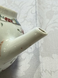 A Chinese famille rose 'Ta Xue Xun Mei 踏雪尋梅' teapot and cover, Yongzheng/Qianlong