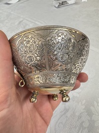 An Ottoman parcel-gilt silver cup and saucer, Turkey, first quarter 20th C.