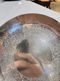 A fine Vietnamese silver saucer and handled bowl, Lei 雷 mark, 19th C.